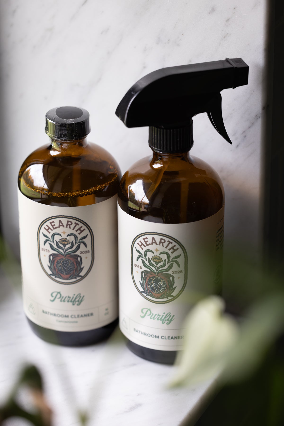 Purify Home Care Ritual Kit | Bathroom Cleaner Concentrate with Matching Glass Spray Bottle