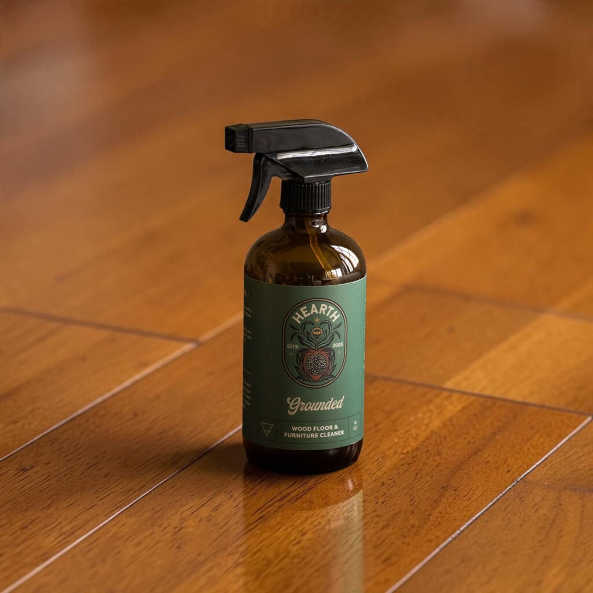Grounded Home Care Ritual Kit | Wood Floor Cleaner Concentrate with Matching Spray Bottle